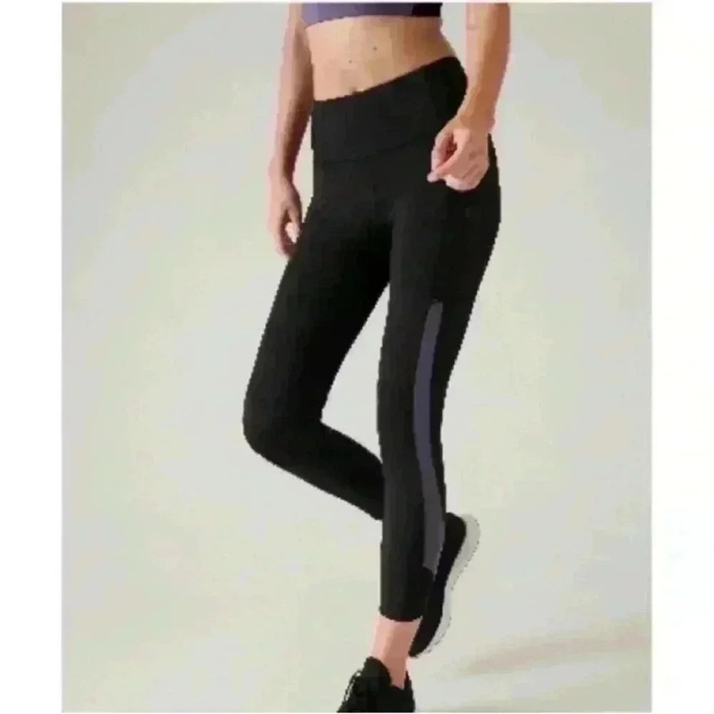 Athleta Ultimate Stash Craft Tight in Black/Purple Size Small NWT